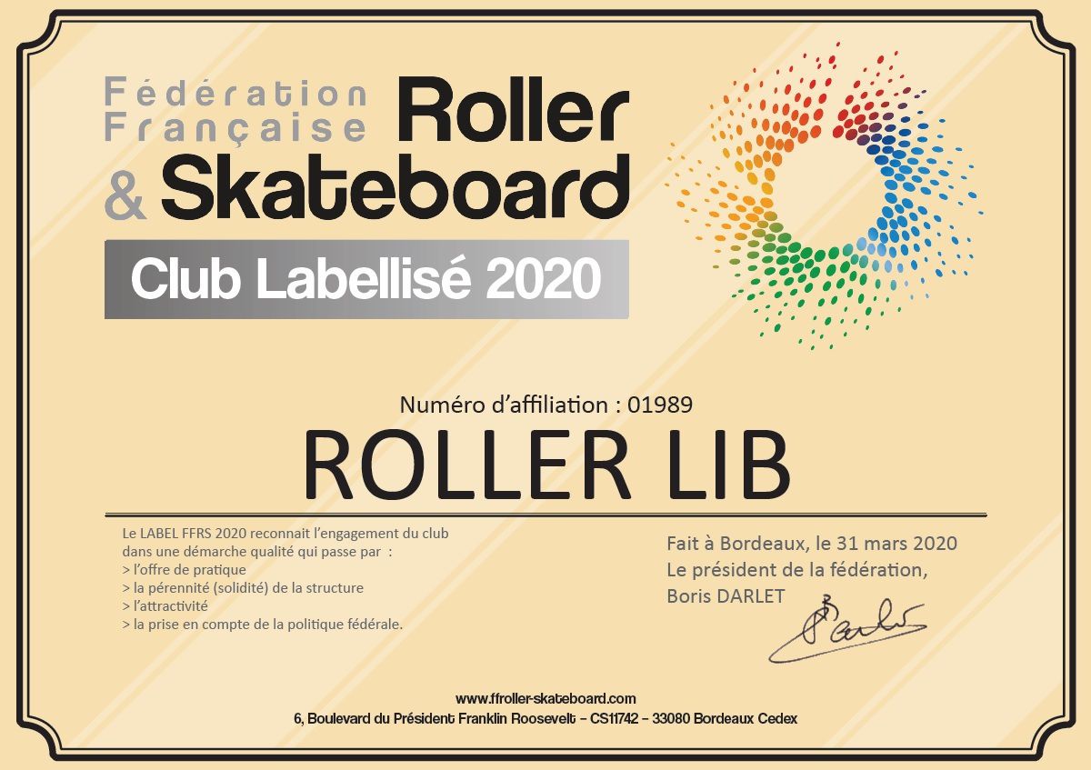 Roller Lib, Nîmes Club de sport, label, Fédération Française Roller et skateboard, Gard