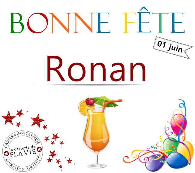 En ce 1er juin, nous souhaitons une bonne fête à Ronan 