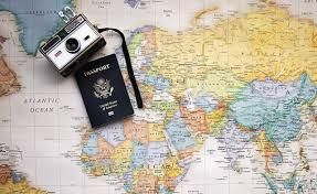 carte, passeport, appareil, photo
