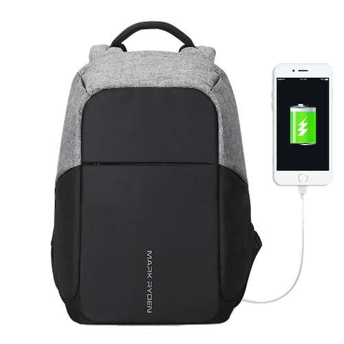 secure backpack with usb charging port 