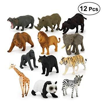 Yeahibaby Mini Jeu De Jouets Pour Animaux Sauvages Figurines D Animaux Modeles Jouets Educatifs Pour Enfants Pack De 12 Jeu Pour Bebe
