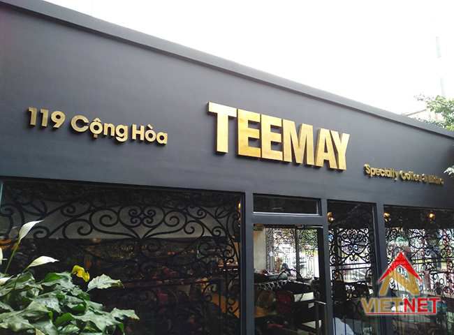 Bảng hiệu chữ đồng café TEEMAY