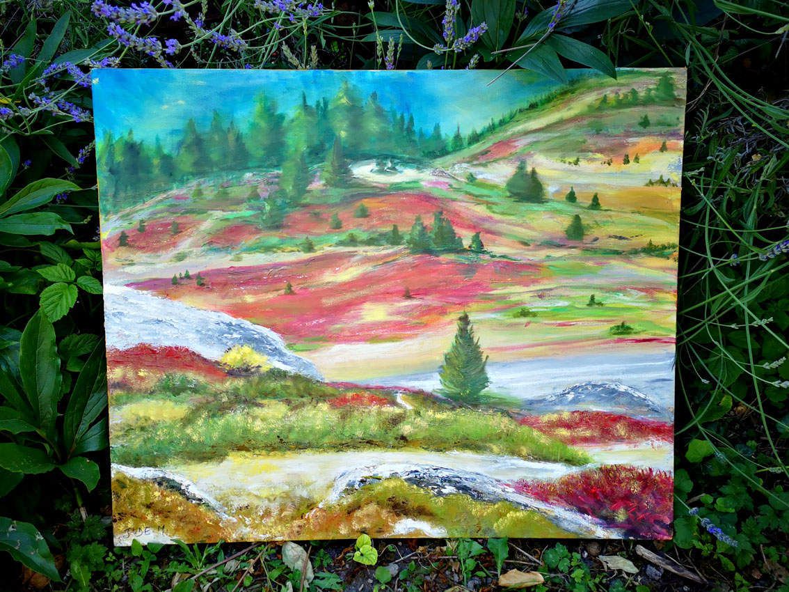 peinture à l'huile, au couteau et au pinceau