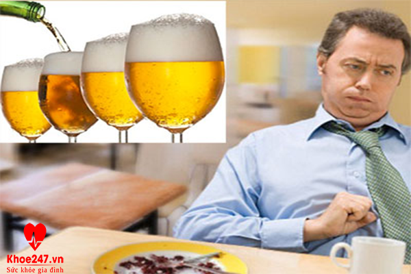 Sử dụng các chất kích thích như rượu, bia cũng gây nên căn bệnh này.