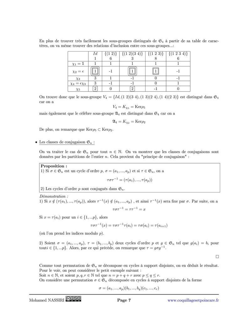 Isométries du tétraèdre et table des caractères S4