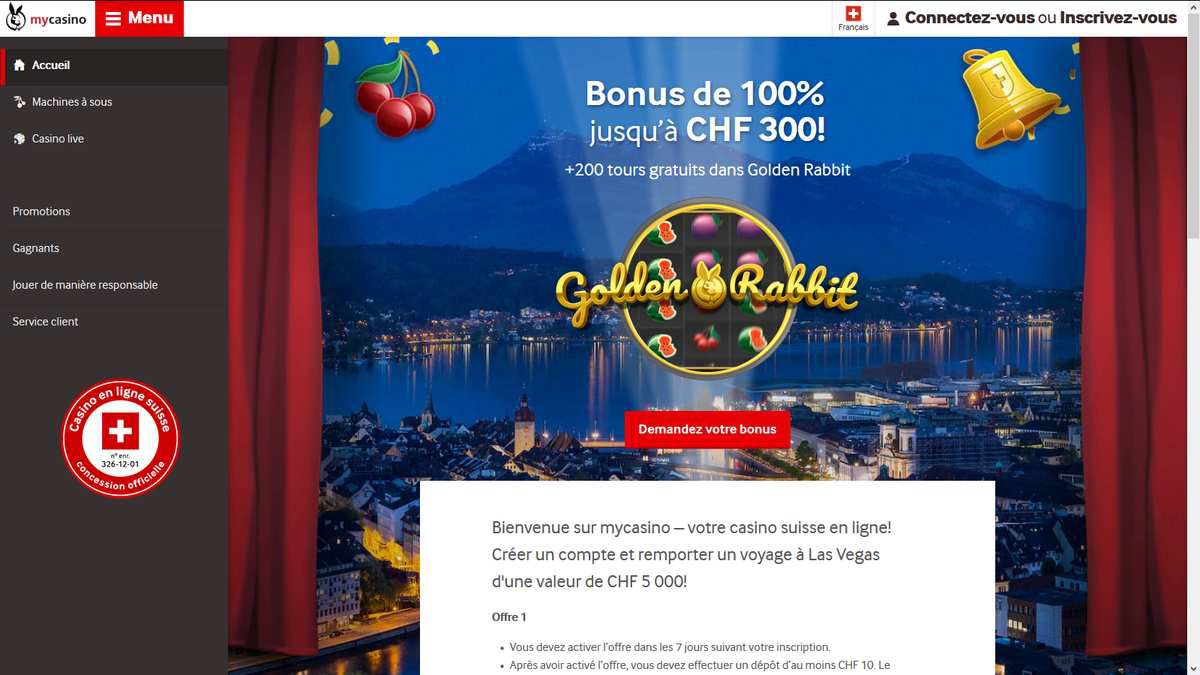 MyCasino.ch - casino en ligne légal en Suisse