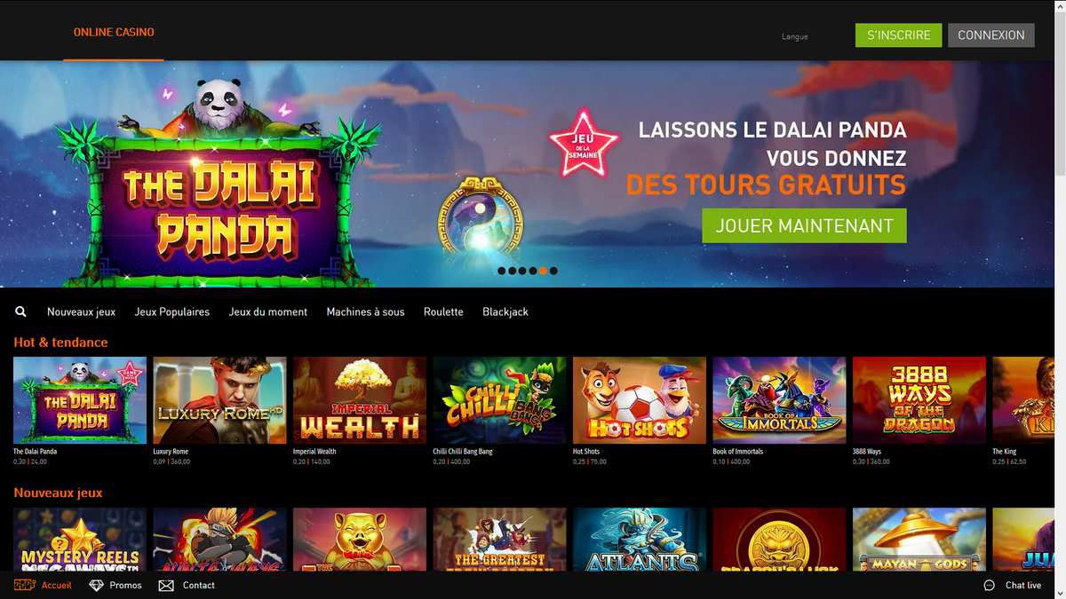  Le jeu de la semaine sur Casino777.ch : la machine à sous The Dalai Panda du développeur iSoftBet