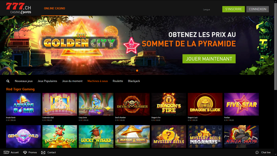 jeu de la semaine sur Casino777.ch - The Golden City logiciel iSoftBet
