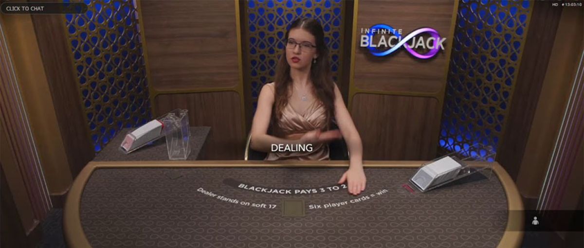 Infinite Black jack - variante de black jack en direct sur Casino 777 en Suisse
