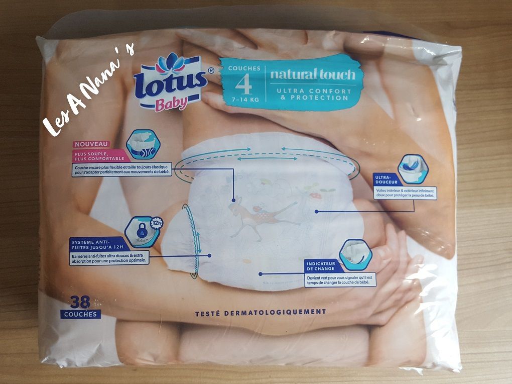 LOTUS BABY Natural touch couches taille 4+ (10-16kg) 36 couches