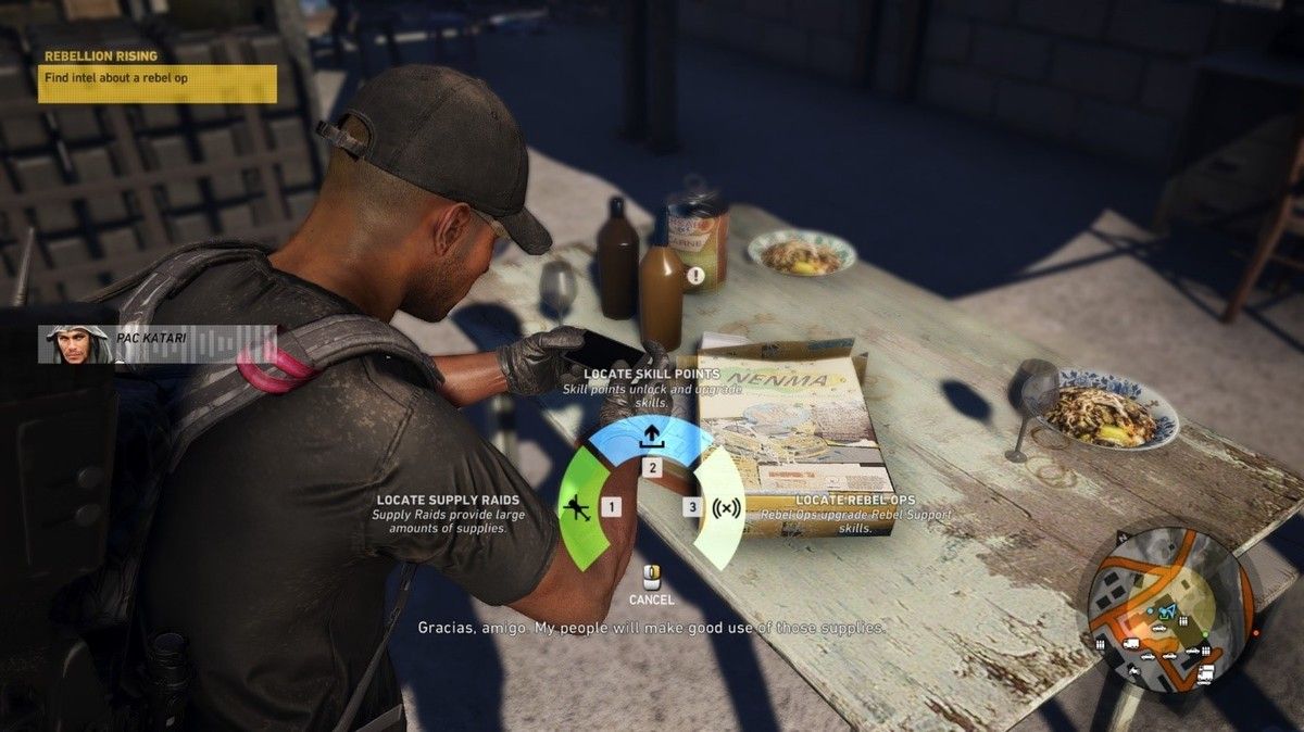 One choice and all the relative elements are displayed on the tacmap.