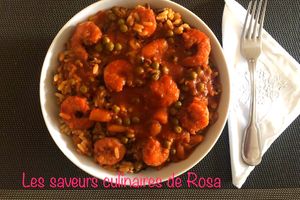 Riz indien au curry et aux crevettes