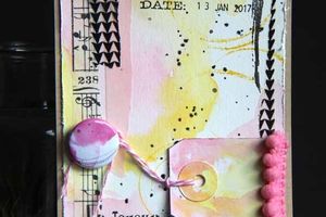 Carte d'anniversaire avec badge/broche