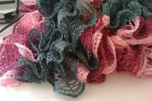 Echarpe rose et grise