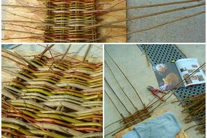 Vannerie sauvage, le panier haut en couleurs.