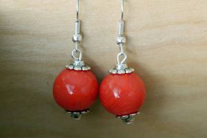 Boucles d'oreilles boules orange