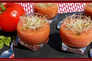 Soupe de Tomates, Basilic, ail et vinaigre balsamique