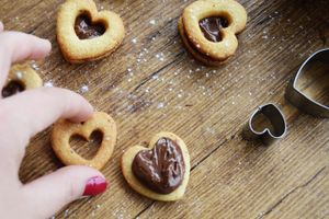 Sablés choco-noisettes pour la Saint (sans) - Valentin