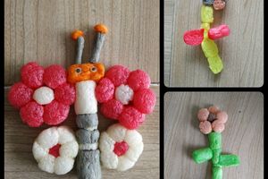 PlayMaïs en 3D, fleur et papillon.