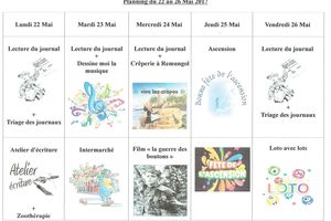 Planning semaine 21