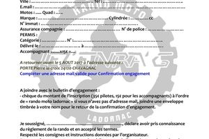 Voici l'engagement, le règlement particulier et les informations relative a la rando des genets 2017 !!