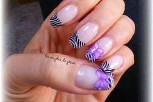 french zébrée nailart noeud mauve