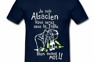 T Shirt Alsace bleu m homme Sous la table avant moi
