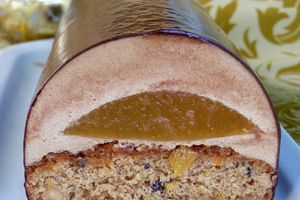 Bûche praliné, noisettes et clémentines