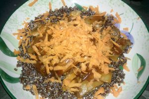 Quinoa, saumon et bambou sauce aigre-douce