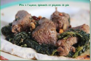 Poêlée d'agneau à l'orientale, épinards et pain pita