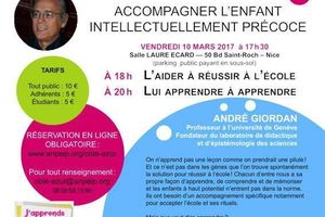Conférence André Giordan - Accompagner l'enfant précoce - 10 mars 2017