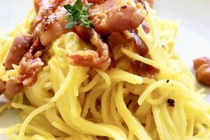Capellini à la carbonara