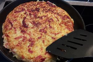 Galette de pommes de terre au jambon