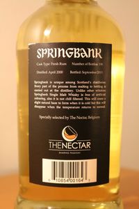 Springbank 15 ans, sélectionné par The Nectar, 2000/2015, Fresh Rum Cask, 46.5% (OB)