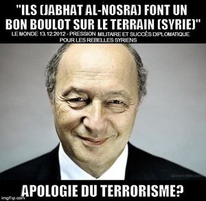 Une schizophrénie française ? Après la censure du site "Islamic News" en phase avec la politique extérieure de la France, faut-il censurer le gouvernement français pour apologie et soutien du terrorisme de par sa politique étrangères en Syrie ?