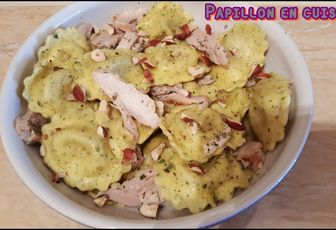 Recette: Girasoli cèpes en persillade et émincés de poulet