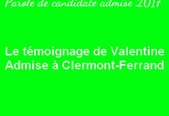 Le témoignage de Valentine – Admise à Clermont-Ferrand