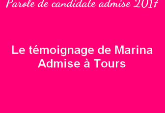 Le témoignage de Marina – Admise à Tours