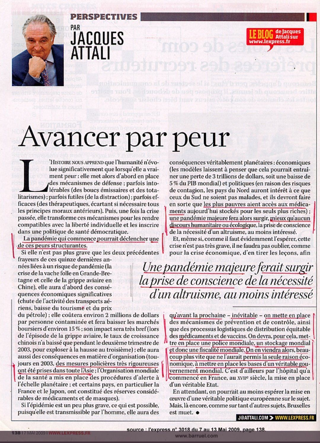 Jacques Attali : Avancer par peur - Journal l'Express