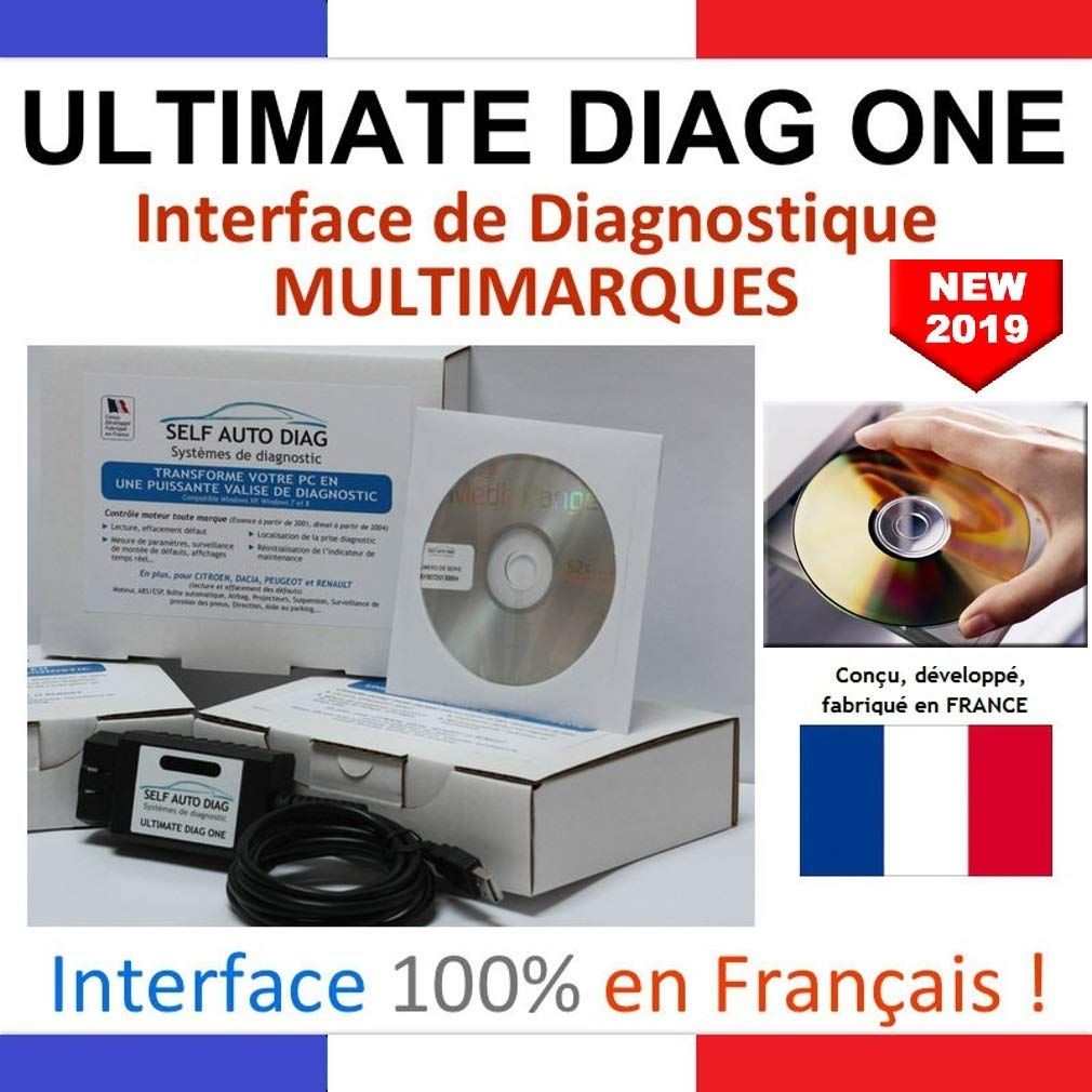 ULTIMATE DIAG ONE Interface de diagnostic MULTIMARQUES Version CD