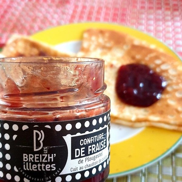 crepe et confiture de fraise de Plougastel Breizh'illettes