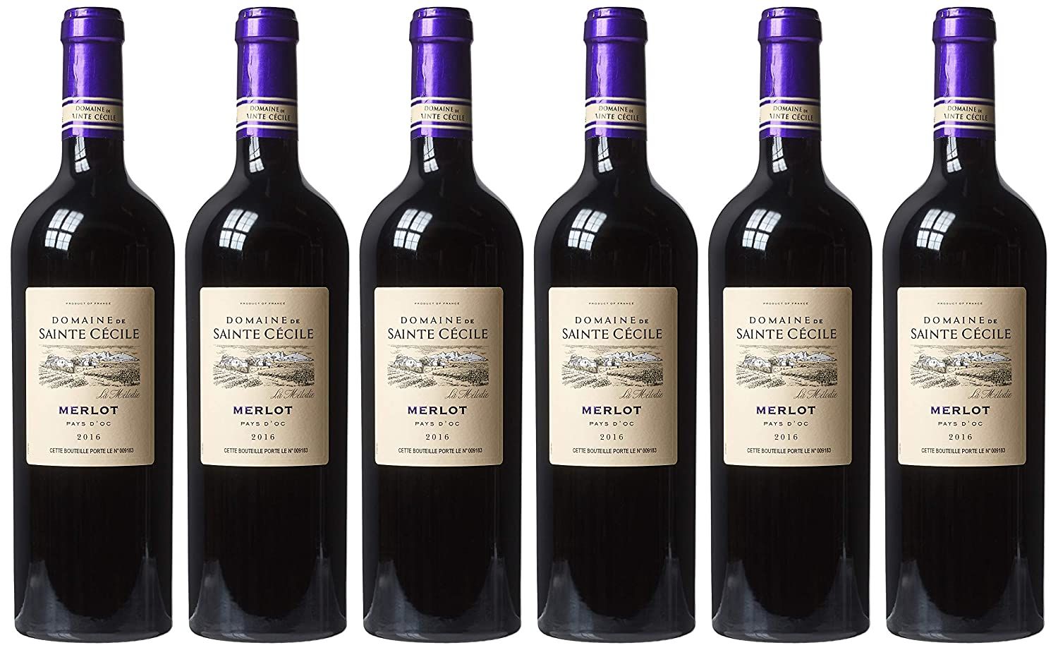 Domaine Sainte Cecile Vin Rouge 75 cl Lot de 6 ADAM EPICERIE