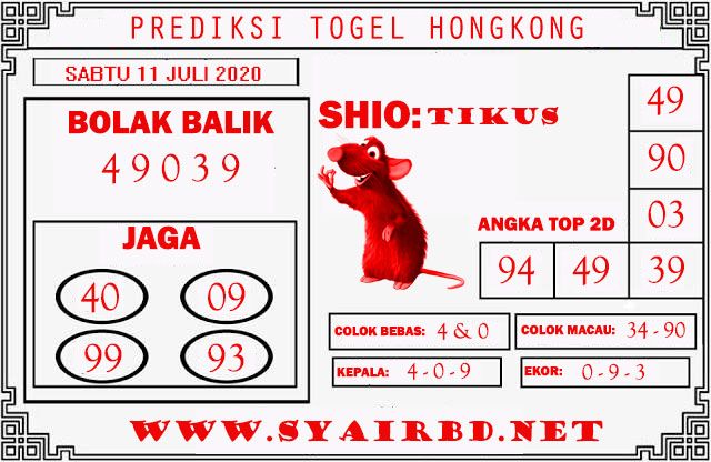 Prediksi Togel Sabtu 11 Juli 2020 Syair Bd Net