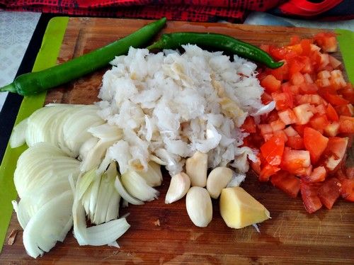 ingrédients rougail morue creole