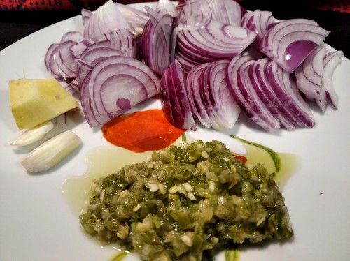 ingrédients rougail z'oignons créole