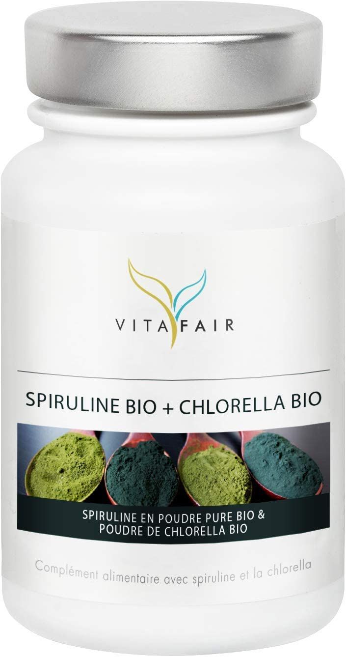 Spiruline BIO + Chlorella BIO 3300 mg par Dose Quotidienne 180