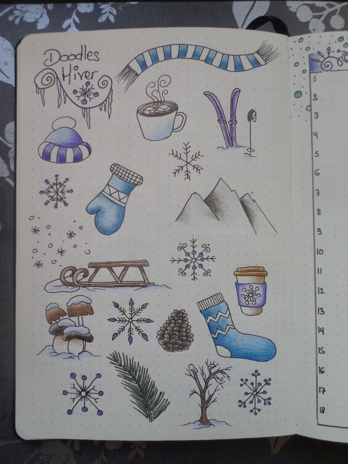Bullet Journal Idees Dessin Doodles Janvier Saison Hiver Bullet Journal Steffy
