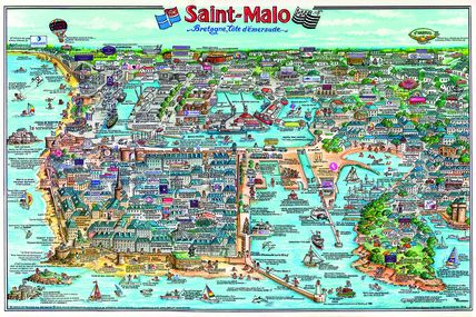 Poster-dessin-illustration de saint-malo