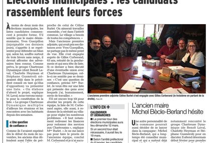 Elections : en route vers 4 listes aux élections ? (article Dauphiné Libéré)