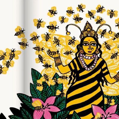 "Le Tigre de miel", de Karthika Naïr - Illustrations de Joëlle Jolivet. (détail d'une double page)